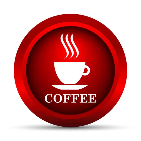 Coffee Cup Icon Internet Button White Background — Stock Photo, Image