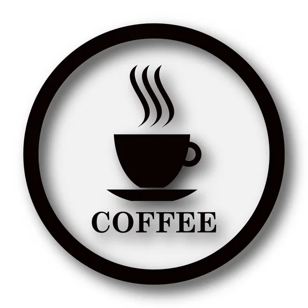 Coffee Cup Icon Internet Button White Background — Stock Photo, Image