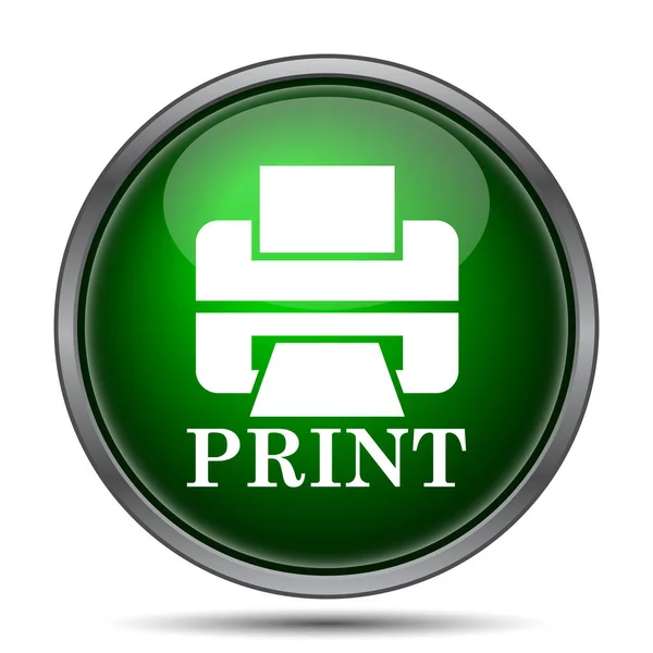 Printer Met Pictogram Van Word Afdrukken Internet Knop Witte Achtergrond — Stockfoto