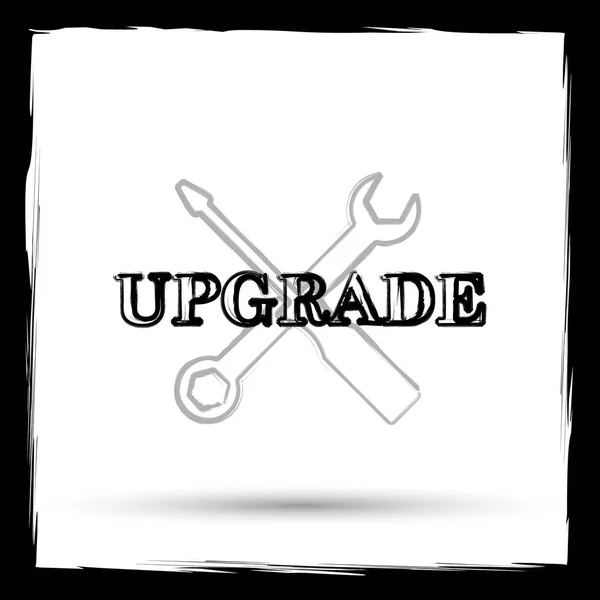 Upgrade Pictogram Internet Knop Witte Achtergrond Overzicht Ontwerp Nabootsende Penseel — Stockfoto