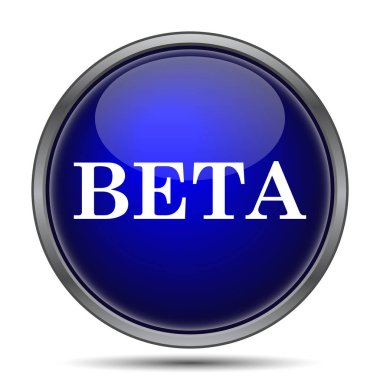 Beta simgesi. Beyaz arka plan üzerinde Internet düğmesi
