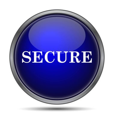 Güvenli simgesi. Beyaz arka plan üzerinde Internet düğmesi