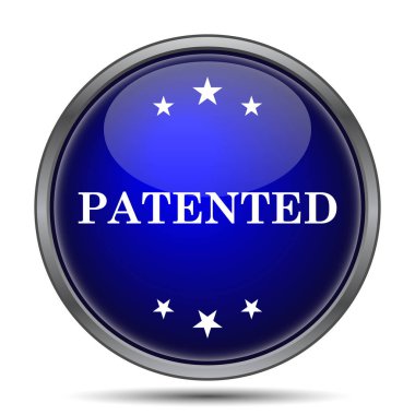 Patentli simgesi. Beyaz arka plan üzerinde Internet düğmesi