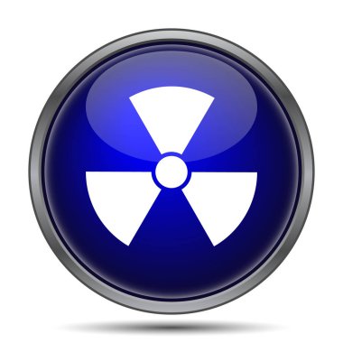 Radyasyon simgesi. Beyaz arka plan üzerinde Internet düğmesi