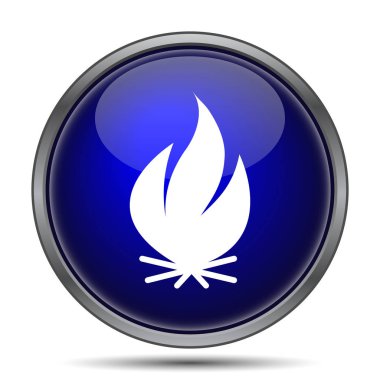 Yangın simgesi. Beyaz arka plan üzerinde Internet düğmesi