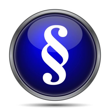 Paragraf simgesi. Beyaz arka plan üzerinde Internet düğmesi