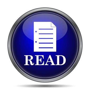 Okuma simgesi. Beyaz arka plan üzerinde Internet düğmesi