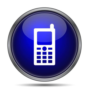 Hareket eden telefon simgesi. Beyaz arka plan üzerinde Internet düğmesi
