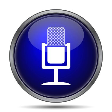 Mikrofon simgesi. Beyaz arka plan üzerinde Internet düğmesi