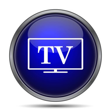 TV simgesi. Beyaz arka plan üzerinde Internet düğmesi