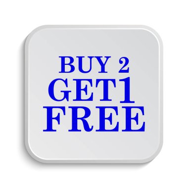 Satın 2 al 1 ücretsiz teklif simgesi. Beyaz arka plan üzerinde Internet düğmesi