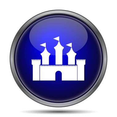 Kale simgesi. Beyaz arka plan üzerinde Internet düğmesi