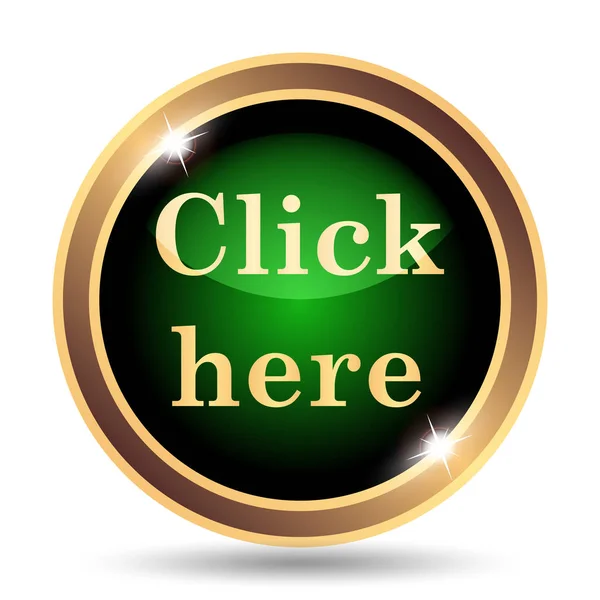 Click Here Icon Internet Button White Background — Stock Photo, Image