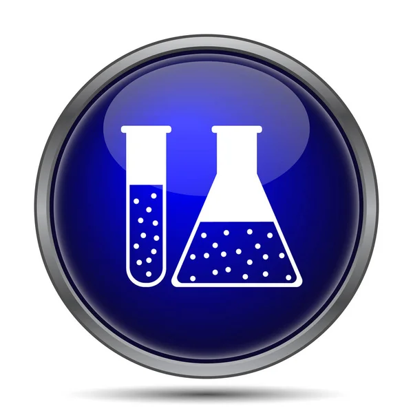 Kémia Készlet Ikon Internet Gomb Fehér Háttér — Stock Fotó