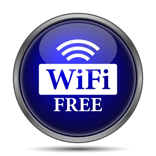 Wifi Gratis Icon Internet Knop Witte Achtergrond — Stockfoto