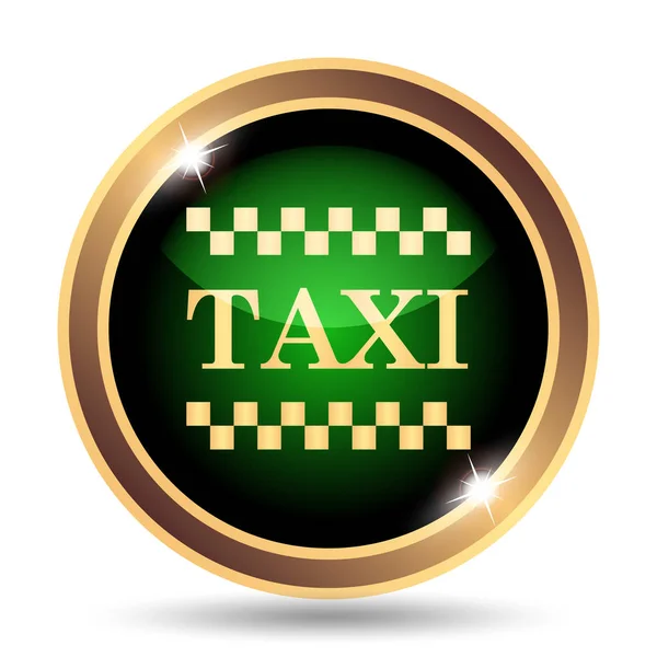 Icona Del Taxi Pulsante Internet Sfondo Bianco — Foto Stock