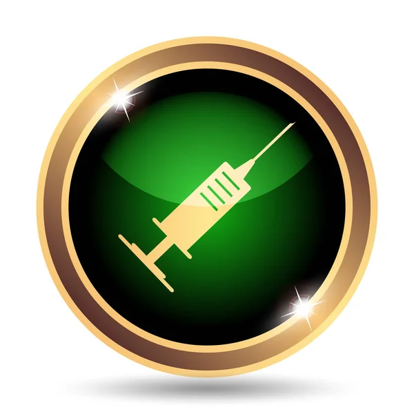 Syringe Icon Internet Button White Background — Stock Photo, Image