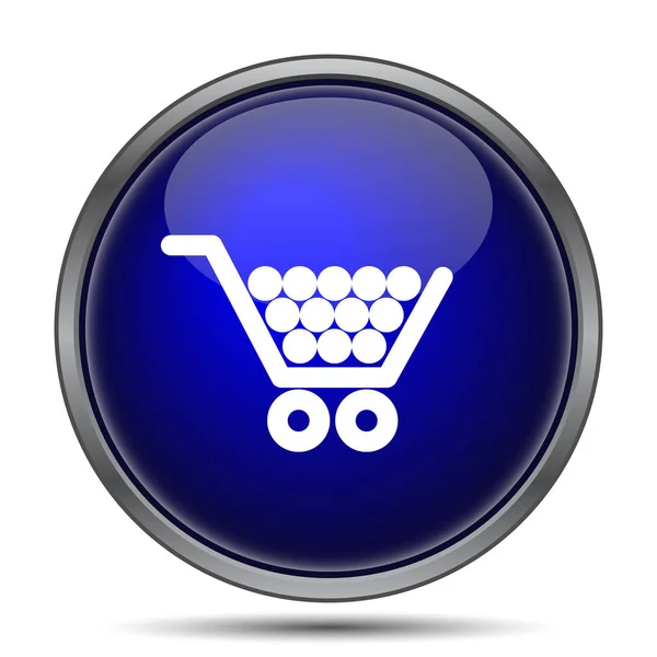 Shopping Cart Ikonen Internet Knappen Vit Bakgrund — Stockfoto