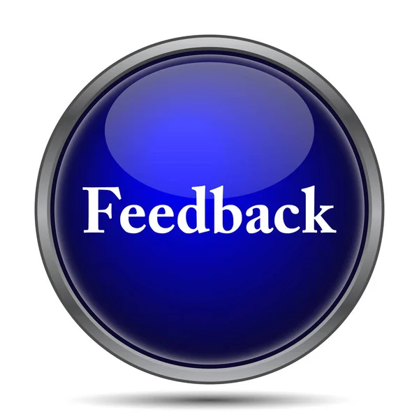 Icona Del Feedback Pulsante Internet Sfondo Bianco — Foto Stock