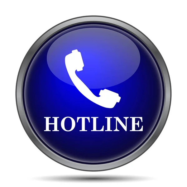 Hotline Pictogram Internet Knop Witte Achtergrond — Stockfoto