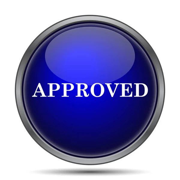 Approved Icon Internet Button White Background — Stock Photo, Image