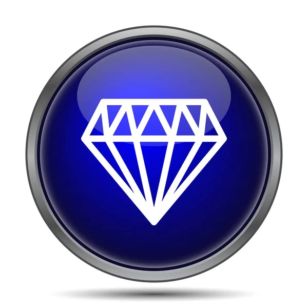 Diamantikonen Internet Knappen Vit Bakgrund — Stockfoto