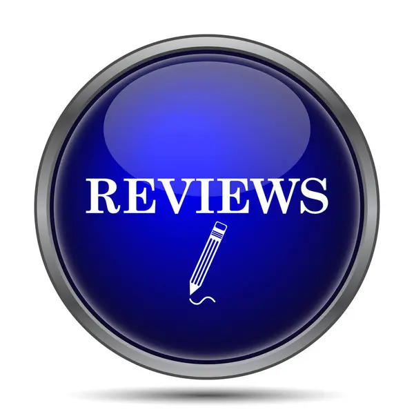 Reviews Icon Internet Button White Background — Stock Photo, Image