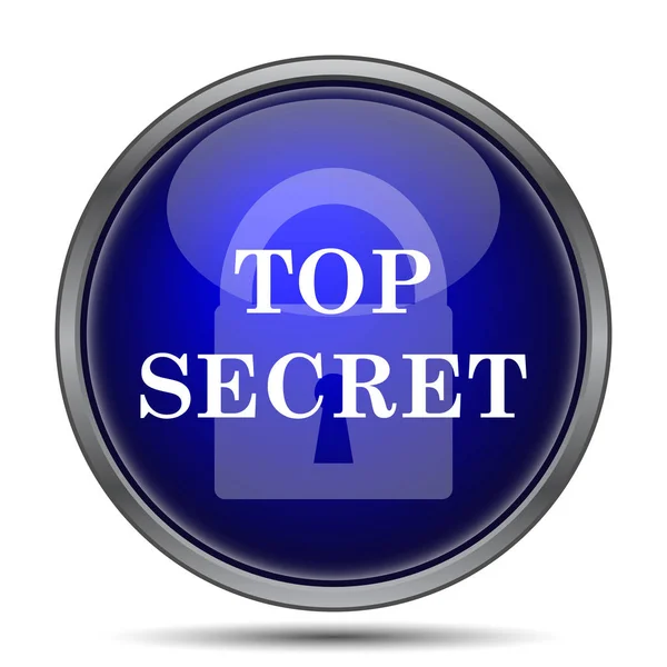 Icona Top Secret Pulsante Internet Sfondo Bianco — Foto Stock