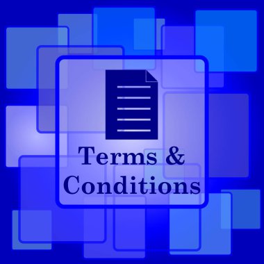 Şartlar ve koşullar simgesi. Arka plan Internet düğmesini