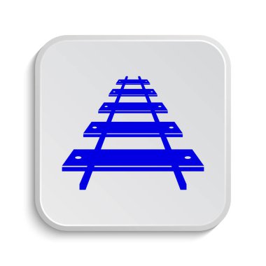 Demiryolu yol simgesi. Beyaz arka plan üzerinde Internet düğmesi