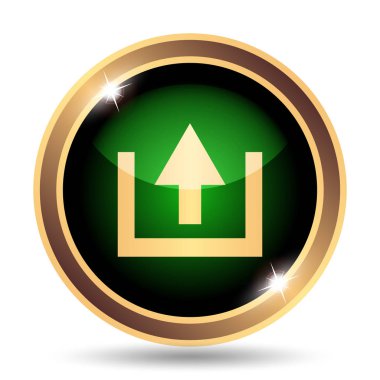 Simge yüklemek. Beyaz arka plan üzerinde Internet düğmesi