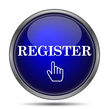 Kayıt simgesi. Beyaz arka plan üzerinde Internet düğmesi