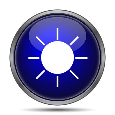 Güneş simgesi. Beyaz arka plan üzerinde Internet düğmesi