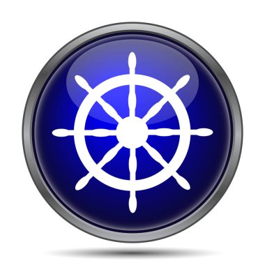 Deniz tekerlek simgesi. Beyaz arka plan üzerinde Internet düğmesi