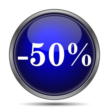 yüzde 50 indirim simgesi. Beyaz arka plan üzerinde Internet düğmesi