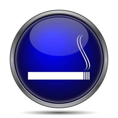 Sigara simgesi. Beyaz arka plan üzerinde Internet düğmesi