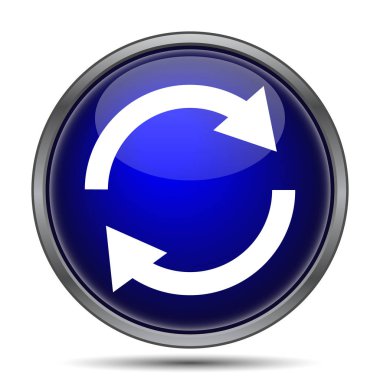 Yeniden iki ok simgesi. Beyaz arka plan üzerinde Internet düğmesi