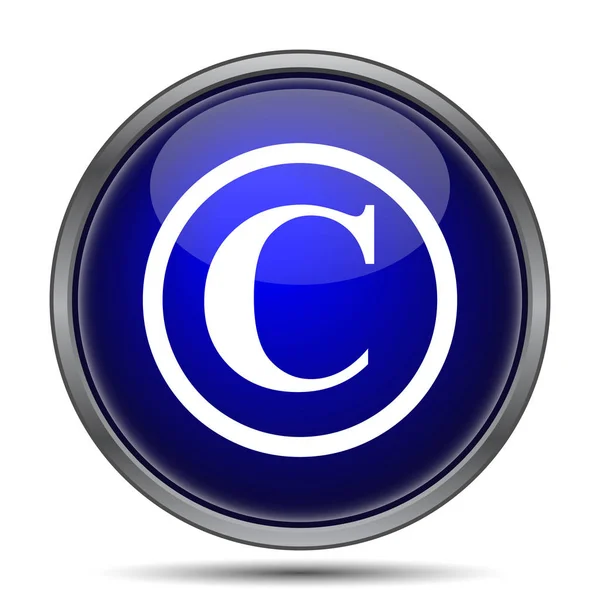 Icona Del Copyright Pulsante Internet Sfondo Bianco — Foto Stock