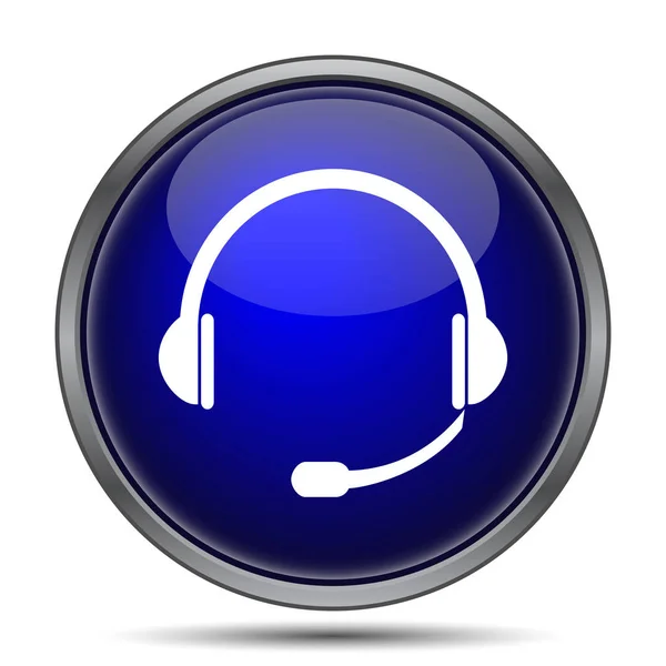Ακουστικά Εικονίδιο Κουμπί Internet Άσπρο Φόντο — Φωτογραφία Αρχείου