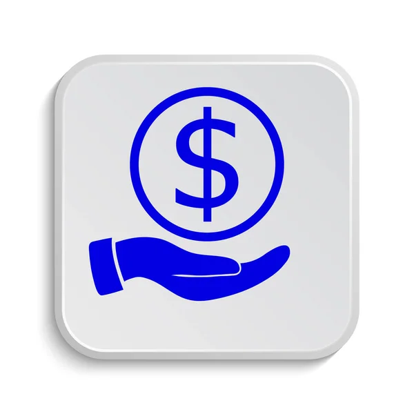 Peníze v rukou ikony — Stock fotografie
