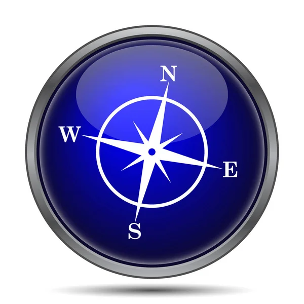 Kompass Symbol Internet Taste Auf Weißem Hintergrund — Stockfoto