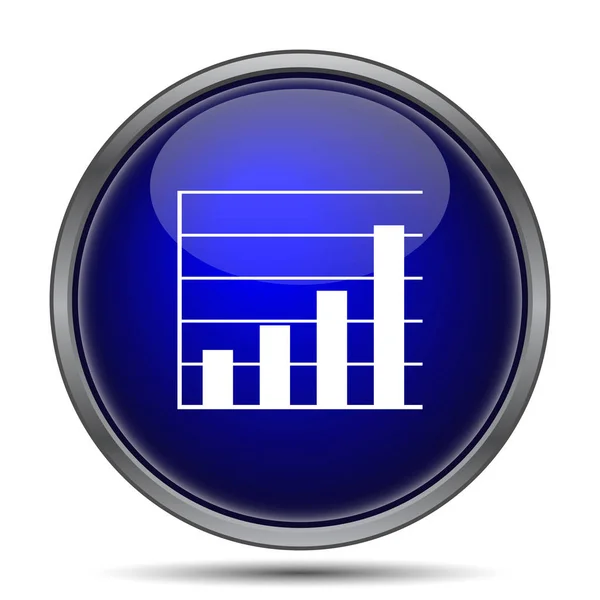 Icona Delle Barre Del Grafico Pulsante Internet Sfondo Bianco — Foto Stock