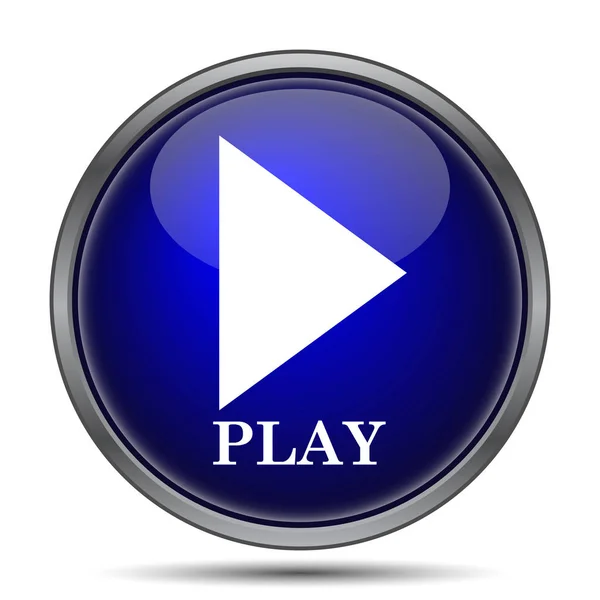 Ikonę Play Przycisk Internet Białym Tle — Zdjęcie stockowe