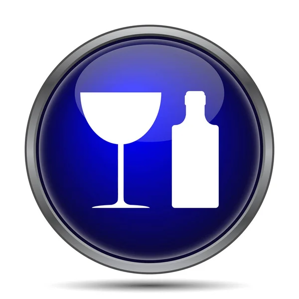 Ícone de garrafa e vidro — Fotografia de Stock