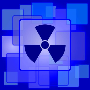 Radyasyon simgesi. Arka plan Internet düğmesini