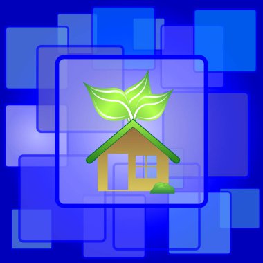 Eko ev simgesi. Arka plan Internet düğmesini