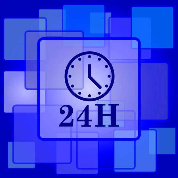 Icono Del Reloj 24H Botón Internet Sobre Fondo Abstracto — Vector de stock