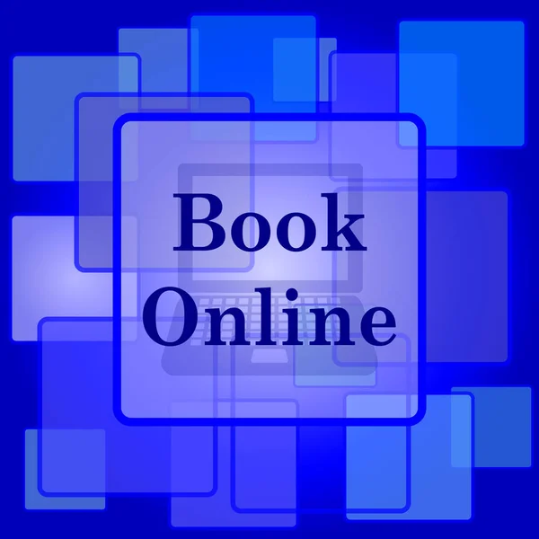 Ikona Knihy Online Internet Tlačítko Abstraktní Pozadí — Stockový vektor