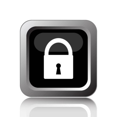 Kilit simgesi. Beyaz arka plan üzerinde Internet düğmesi