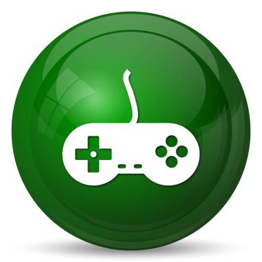 Gamepad simgesi. Beyaz arka plan üzerinde Internet düğmesi